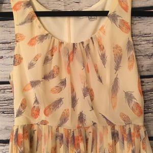 Forever 21 Feather Dress. pleated. Size L